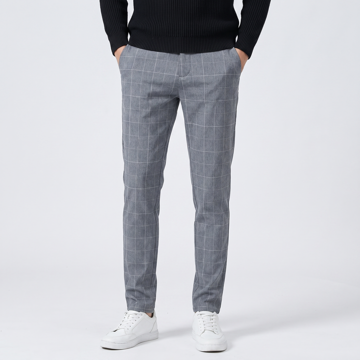 Elliot | Men's Slim Plaid Suit Trousers for Smart Casual Everyday Wear