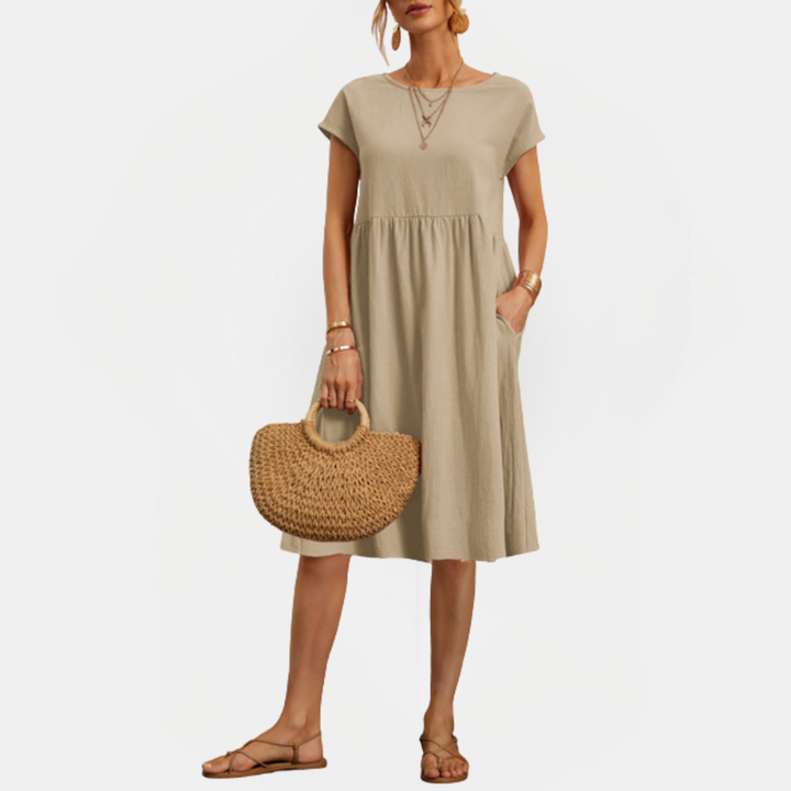 Beatrice | Women's Relaxed Midi Dress with Pockets