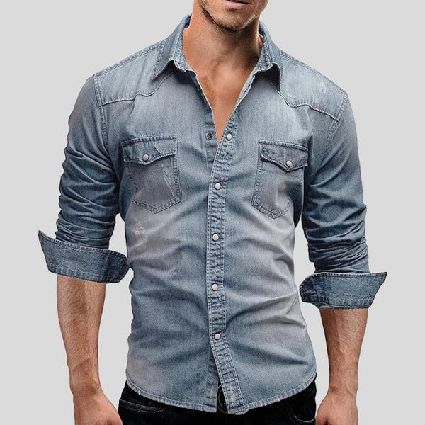 Hudson | Men’s Denim Shirt with a Casual Button Front