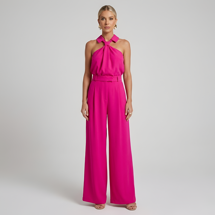 Marina | Women’s Wide Leg Jumpsuit featuring a Halter Neckline