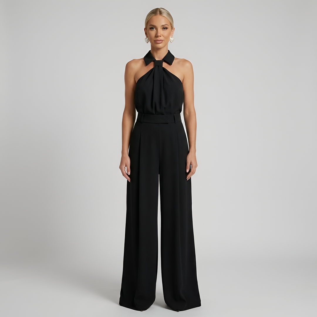 Marina | Women’s Wide Leg Jumpsuit featuring a Halter Neckline