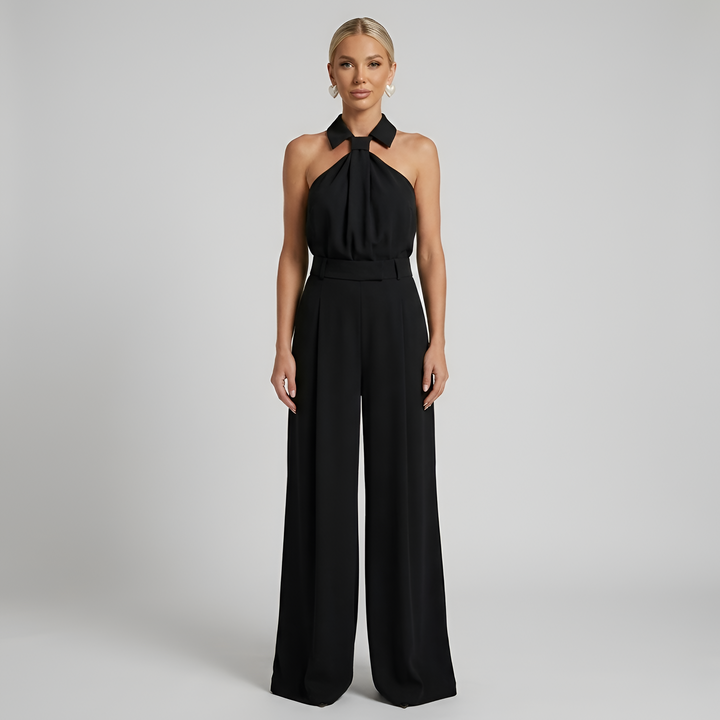 Marina | Women’s Wide Leg Jumpsuit featuring a Halter Neckline
