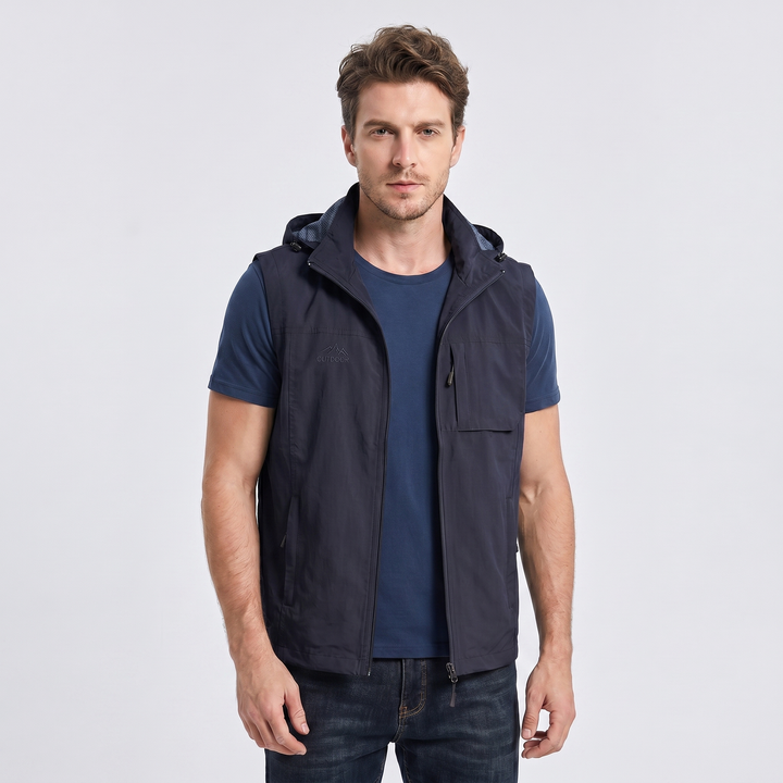 Harvey | Men's Hooded All-Weather Utility Gilet for Outdoor Everyday Wear