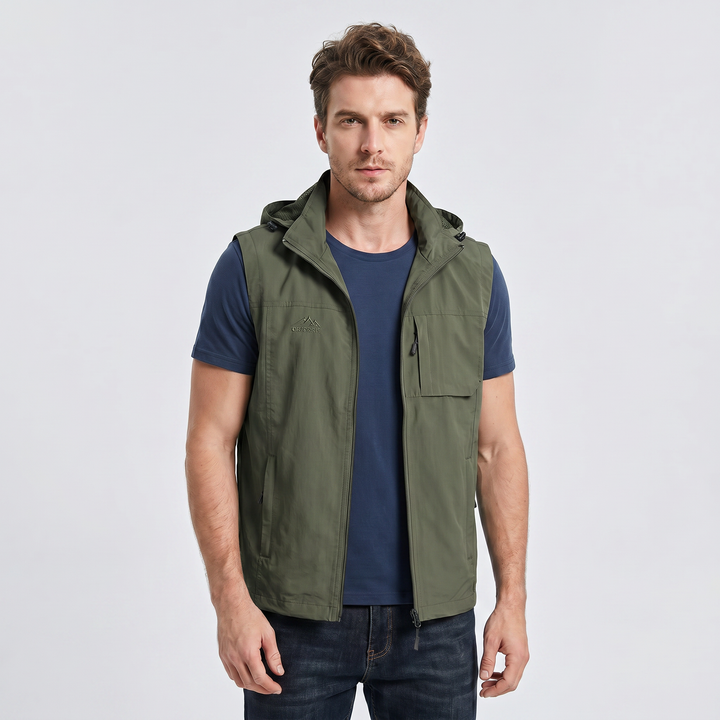Harvey | Men's Hooded All-Weather Utility Gilet for Outdoor Everyday Wear