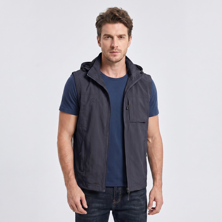 Harvey | Men's Hooded All-Weather Utility Gilet for Outdoor Everyday Wear