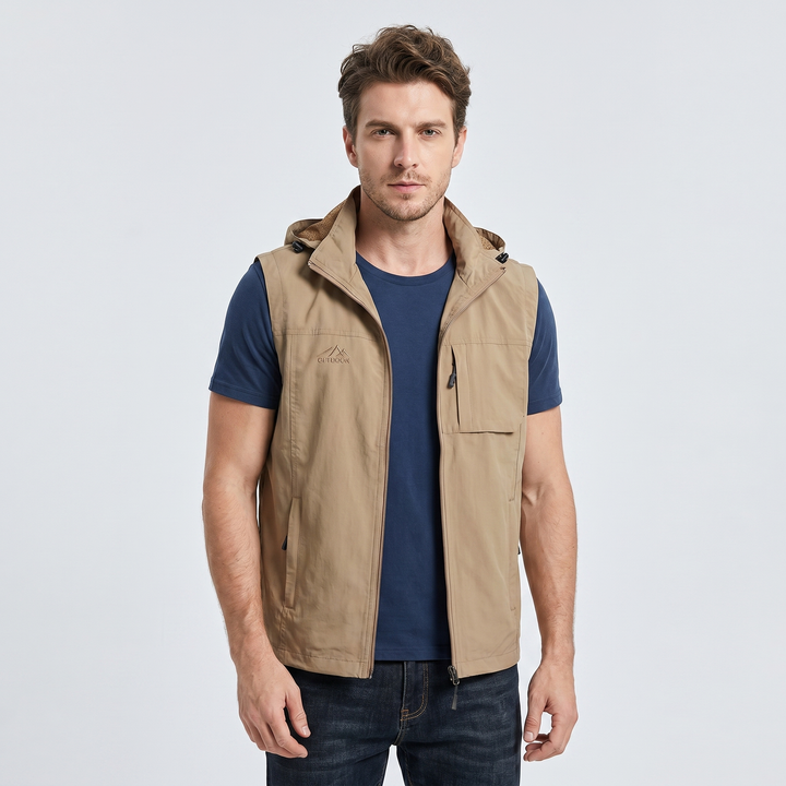 Harvey | Men's Hooded All-Weather Utility Gilet for Outdoor Everyday Wear