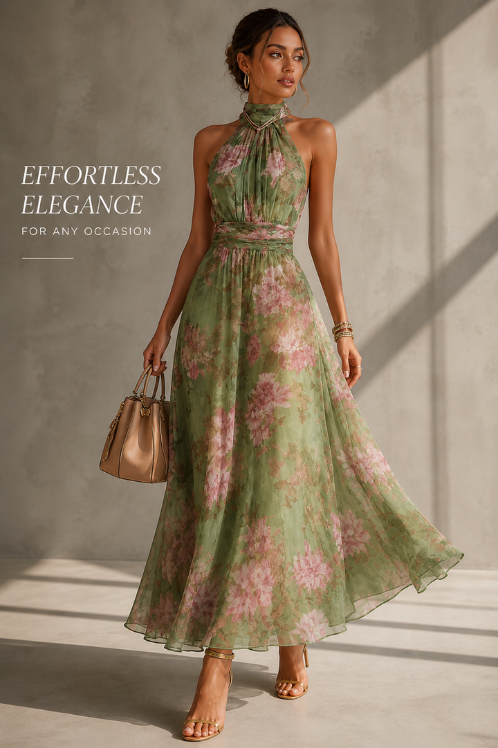Alessia | Women’s Maxi Dress featuring a Halter Neckline