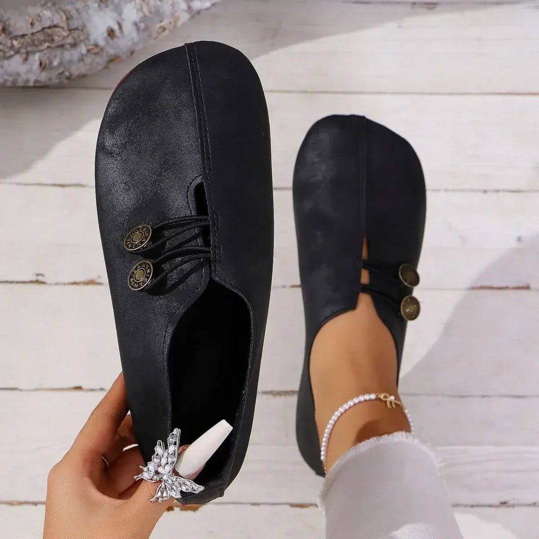 Mabel | Women’s Mary Jane Flats featuring Button Detail