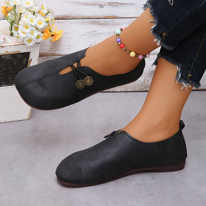 Mabel | Women’s Mary Jane Flats featuring Button Detail