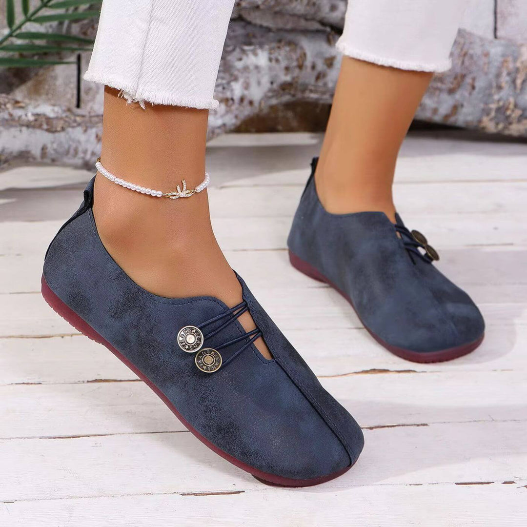 Mabel | Women’s Mary Jane Flats featuring Button Detail