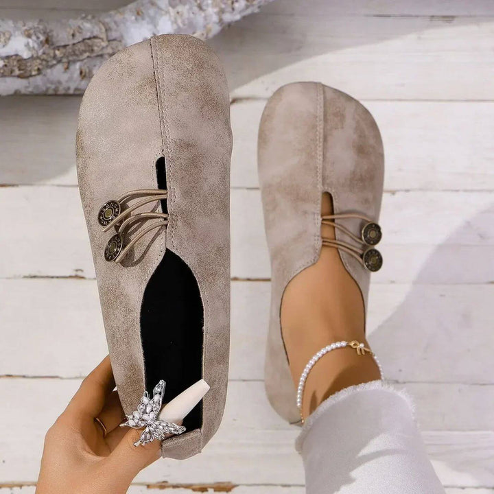 Mabel | Women’s Mary Jane Flats featuring Button Detail