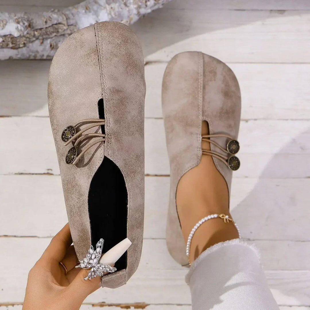 Mabel | Women’s Mary Jane Flats featuring Button Detail