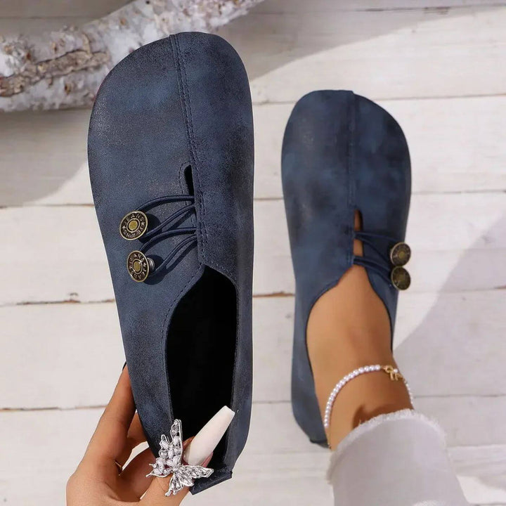 Mabel | Women’s Mary Jane Flats featuring Button Detail