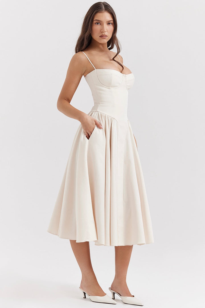 Seren | Women’s Midi Dress in a Soft Strappy Style
