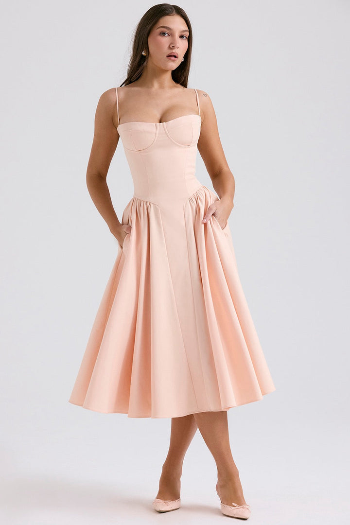 Seren | Women’s Midi Dress in a Soft Strappy Style
