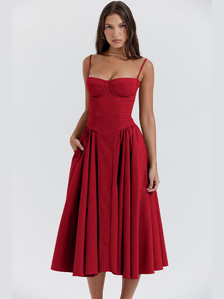 Seren | Women’s Midi Dress in a Soft Strappy Style