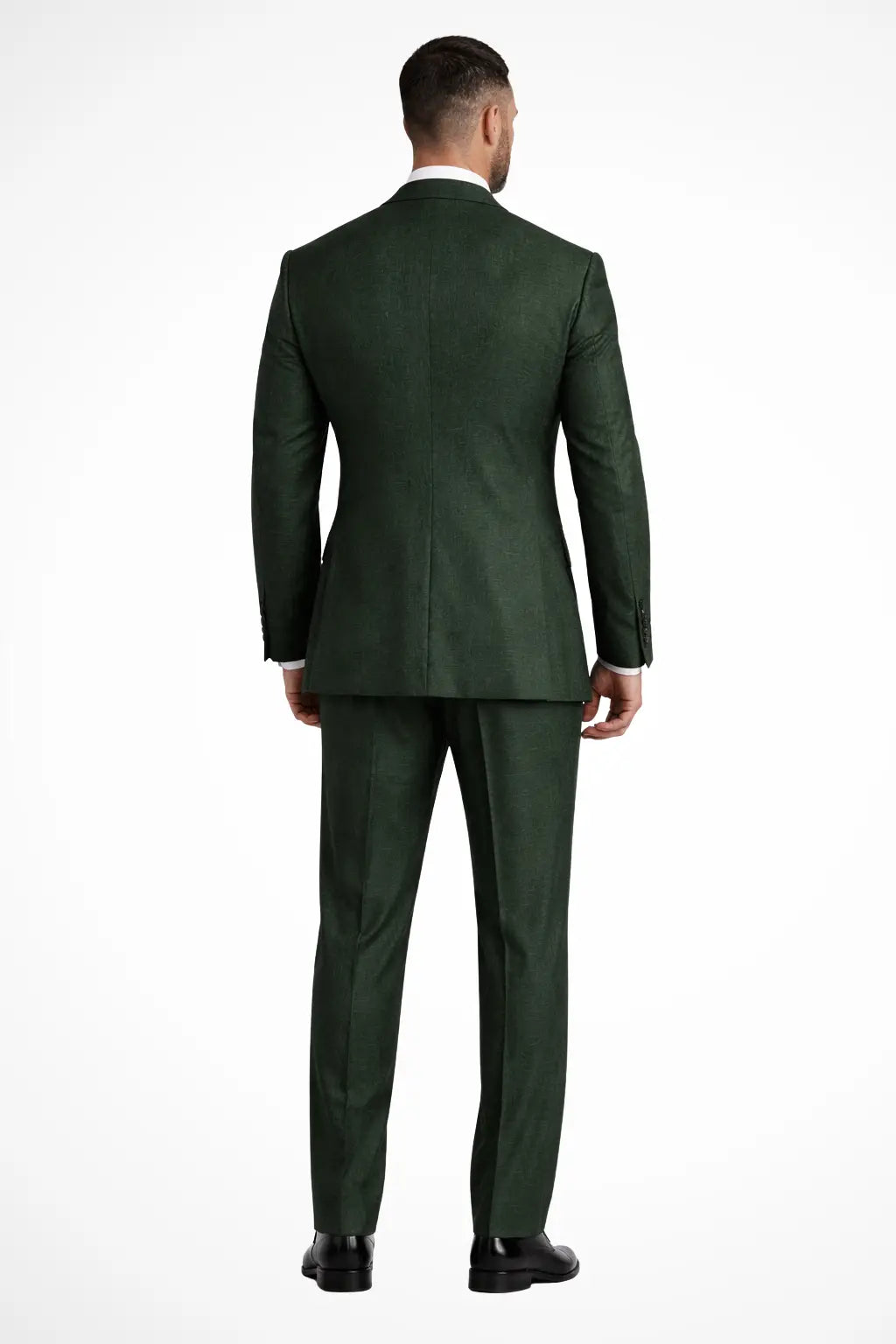 Weston | Men's Double-Breasted Linen Suit in Forest Green