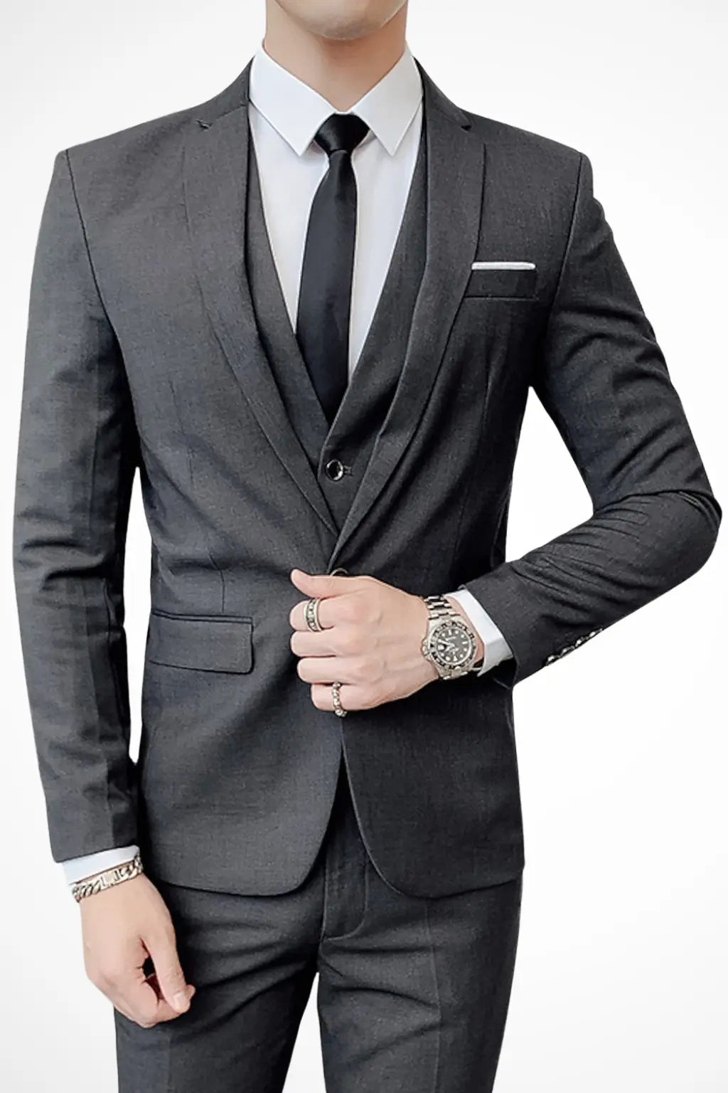 Ashford | Men's Tailored Three-Piece Suit in Deep Burgundy