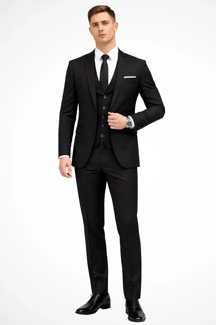 Ashford | Men's Tailored Three-Piece Suit in Deep Burgundy