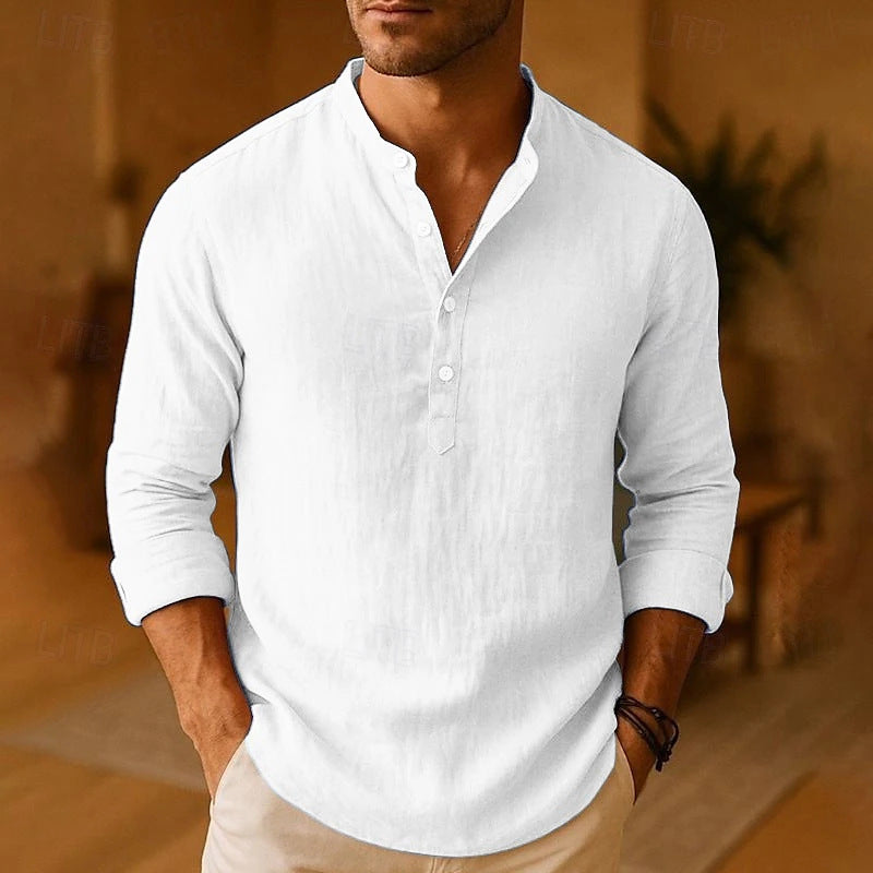 Idris | Men's Casual Linen Shirt with Button Detail
