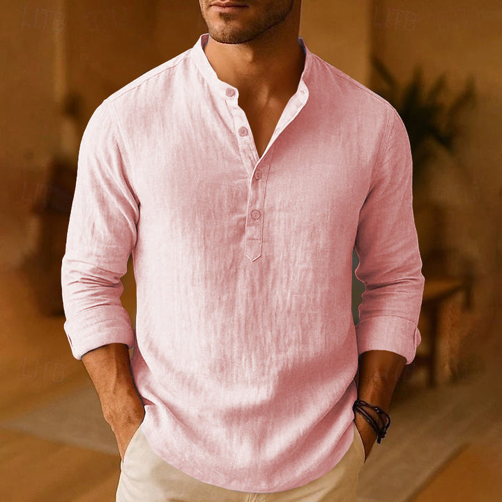 Idris | Men's Casual Linen Shirt with Button Detail