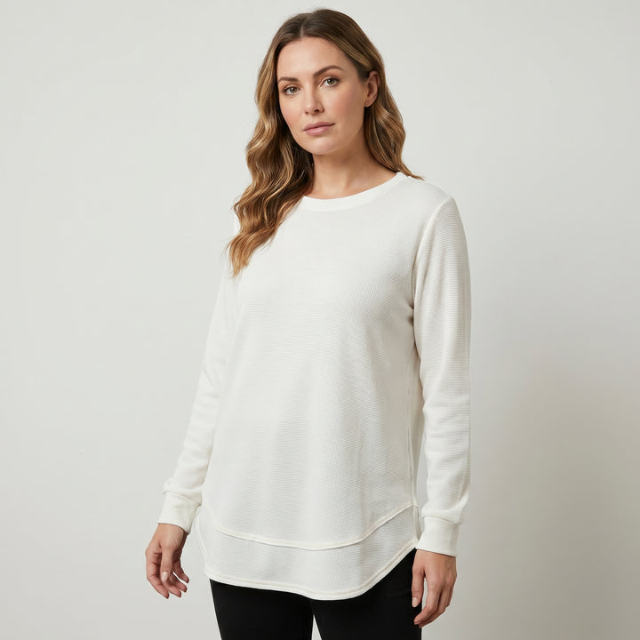 Merivienne | Women's O-Neck Long Sleeve Top for Relaxed Everyday Wear