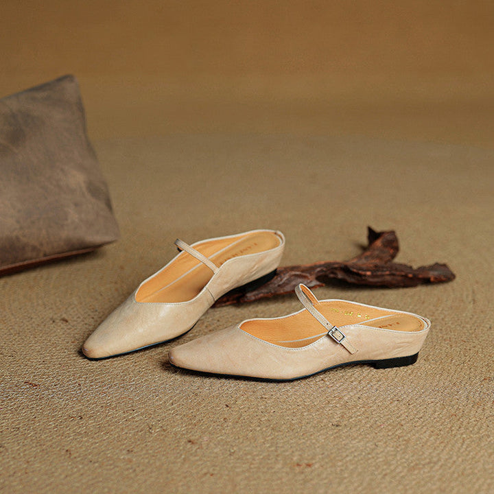 Celeste | Women's Mary Jane Flats in Soft Beige