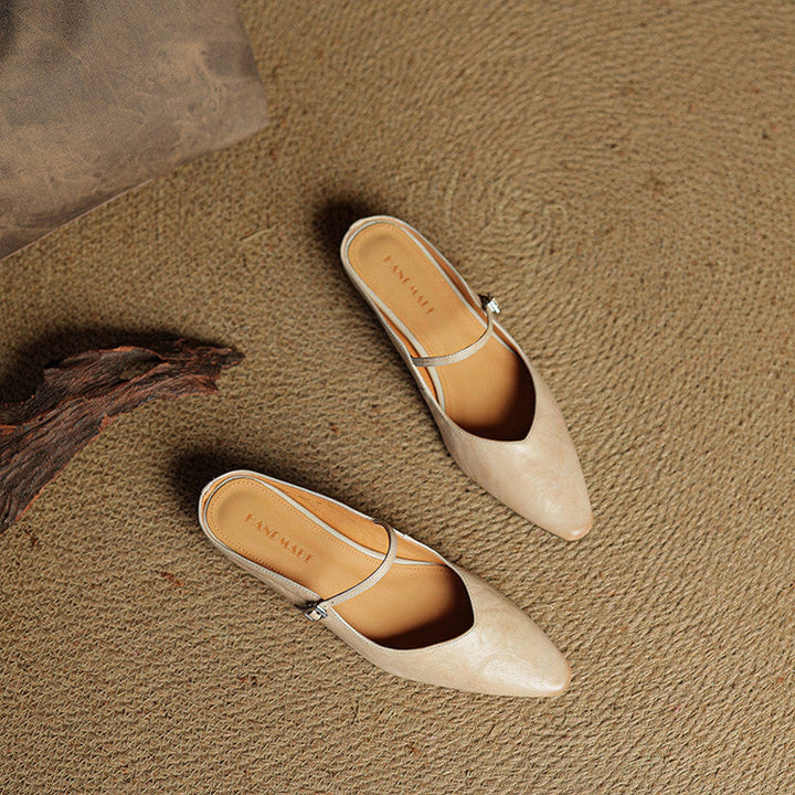 Celeste | Women's Mary Jane Flats in Soft Beige