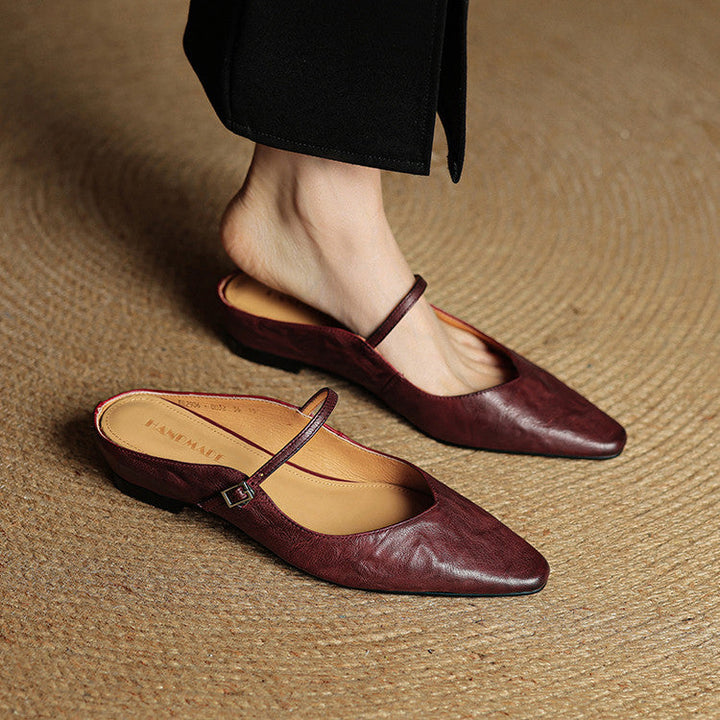 Celeste | Women's Mary Jane Flats in Soft Beige