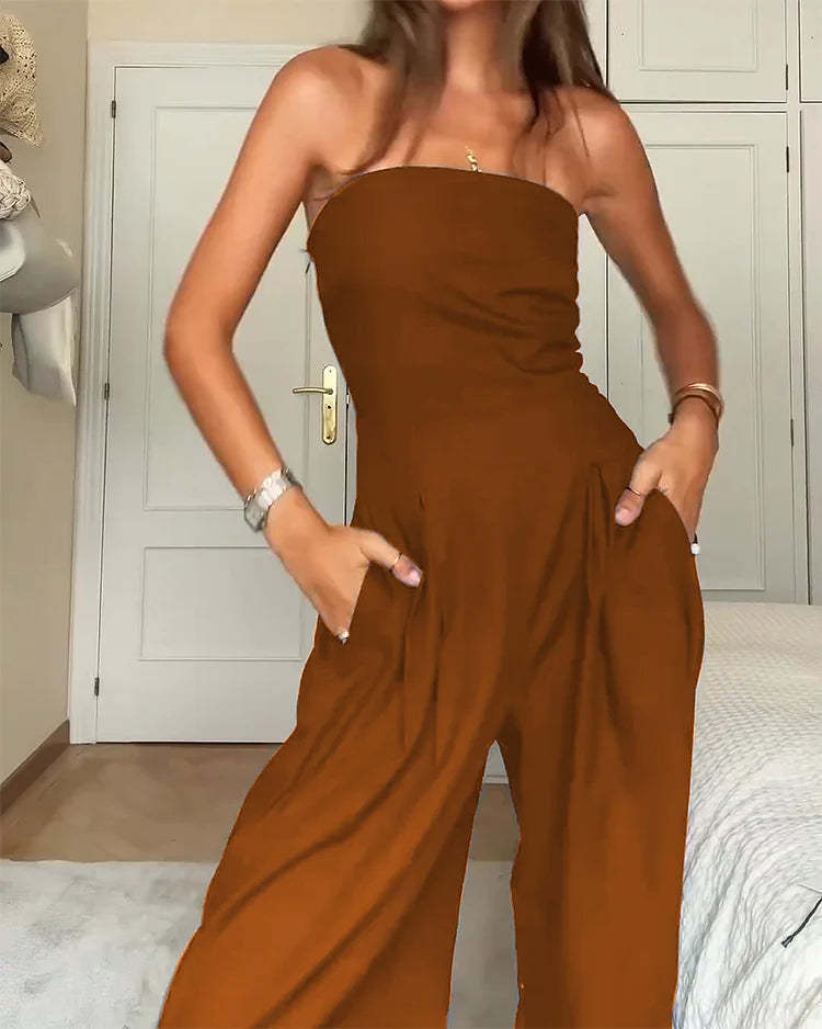 Sienna | Women’s Strapless Jumpsuit with a Wide Leg Shape