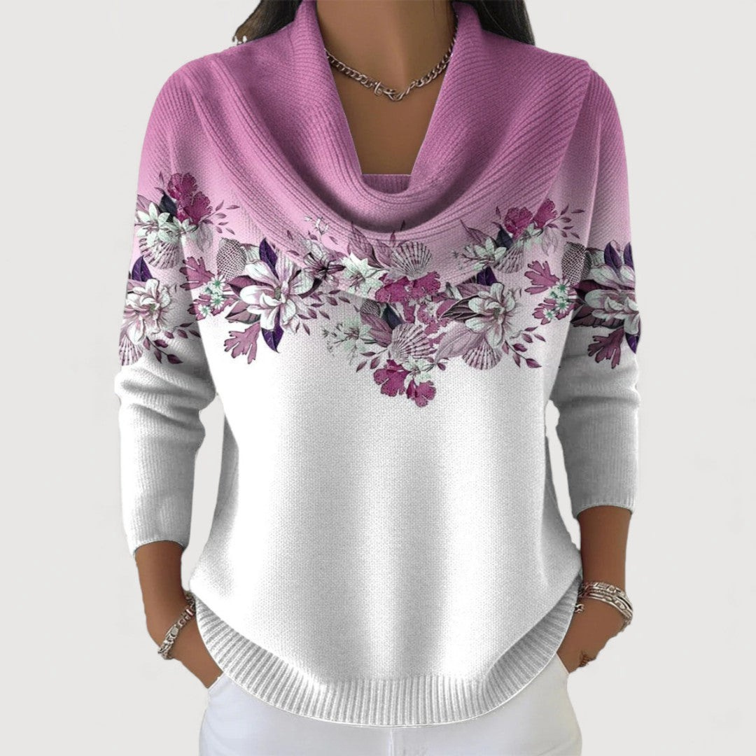 Alora | Women’s Knit Jumper featuring a Soft Cowl Neckline