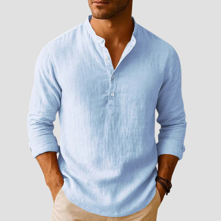 Idris | Men's Casual Linen Shirt with Button Detail