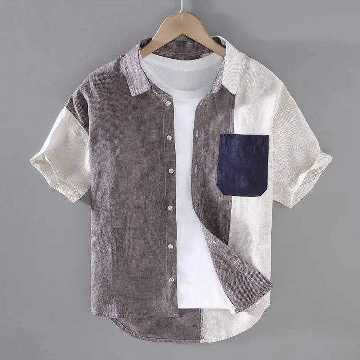 Jenson | Men's Colour Block Shirt with Contrast Pocket