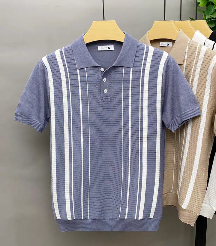 Jenson | Men's Polo Shirt with Vertical Stripes