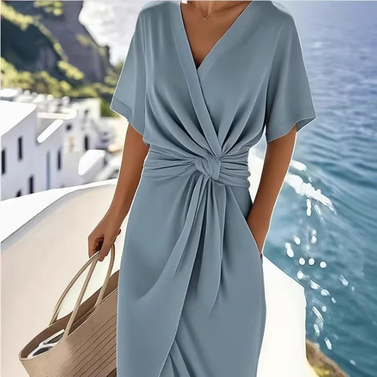 Calista | Women’s Midi Dress with a Twist Front
