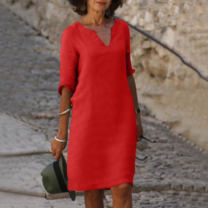 Mila | Women’s Shift Dress with a V Neckline