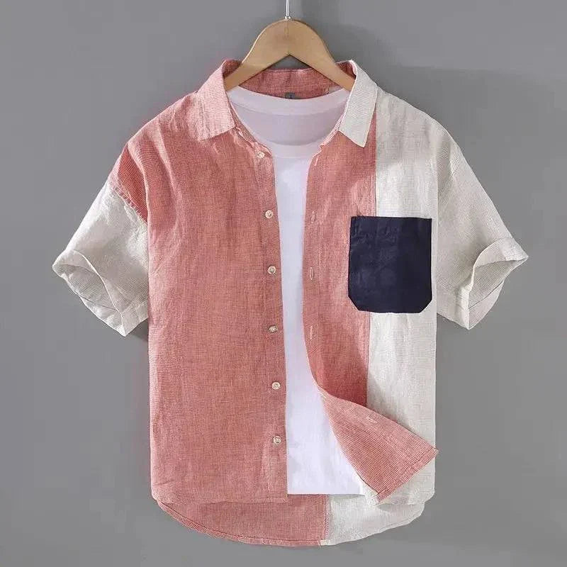Jenson | Men's Colour Block Shirt with Contrast Pocket