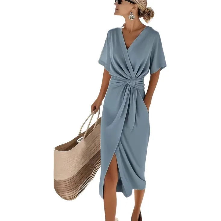 Calista | Women’s Midi Dress with a Twist Front