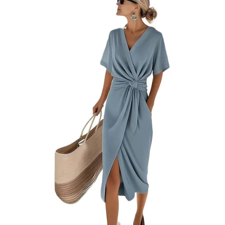 Calista | Women’s Midi Dress with a Twist Front