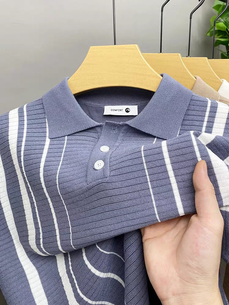Jenson | Men's Polo Shirt with Vertical Stripes