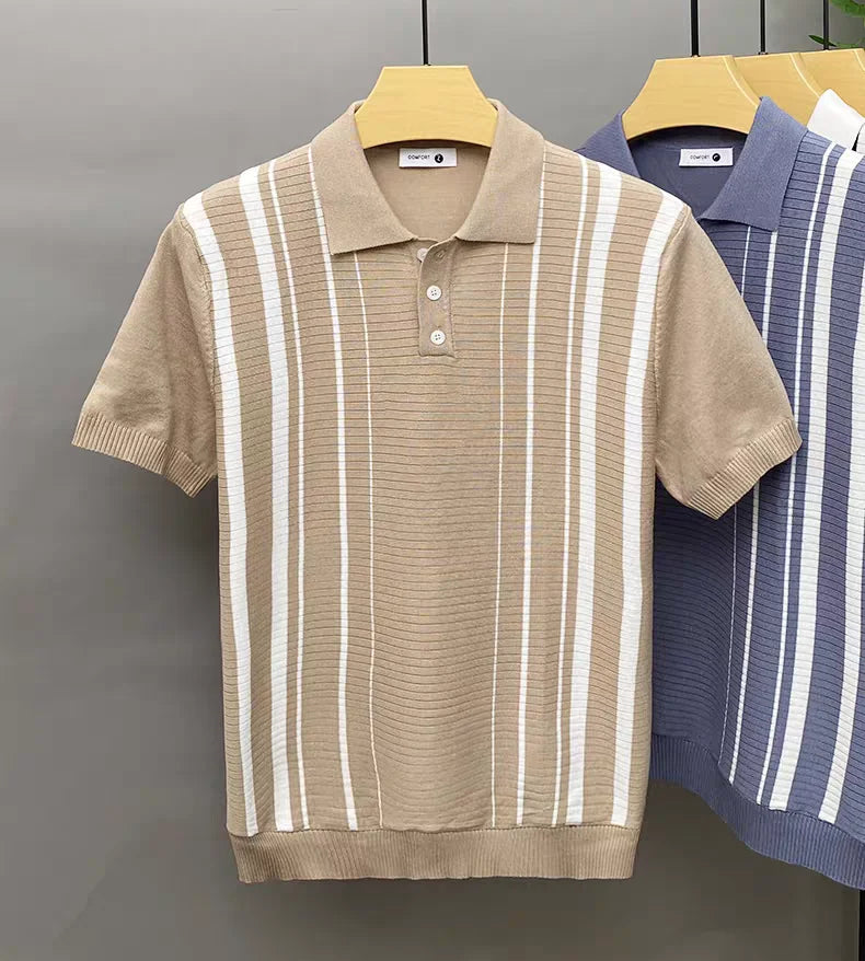 Jenson | Men's Polo Shirt with Vertical Stripes