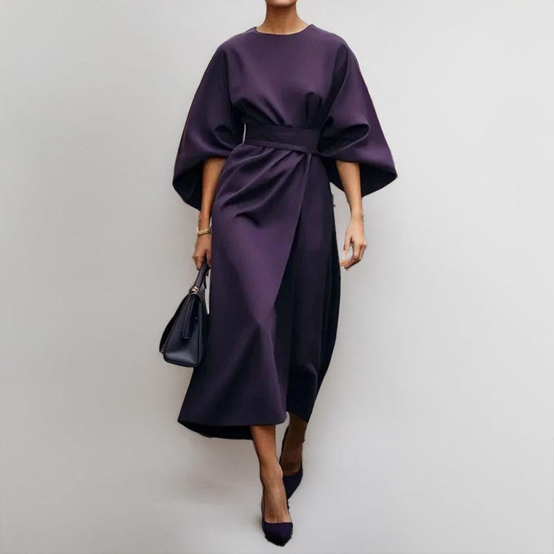 Cressida | Women's Elegant Midi Dress with Dramatic Sleeves