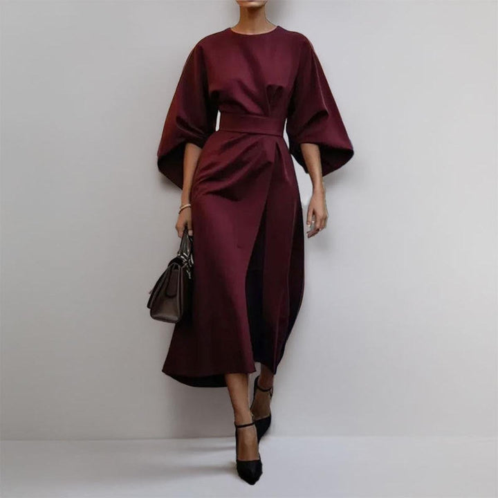 Cressida | Women's Elegant Midi Dress with Dramatic Sleeves