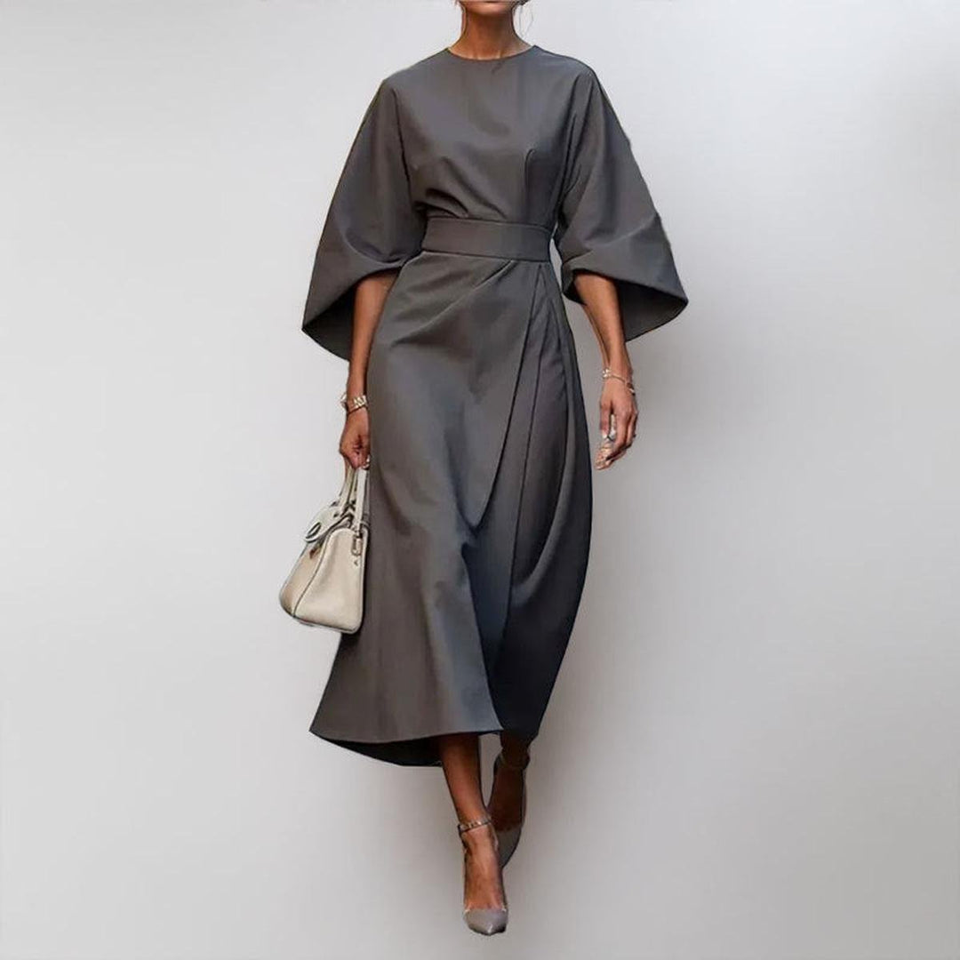 Cressida | Women's Elegant Midi Dress with Dramatic Sleeves