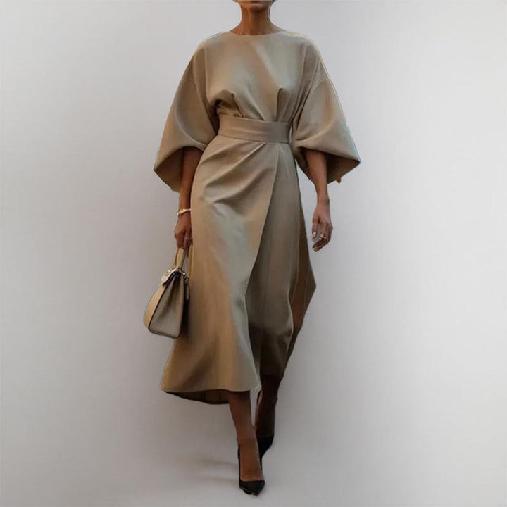 Cressida | Women's Elegant Midi Dress with Dramatic Sleeves