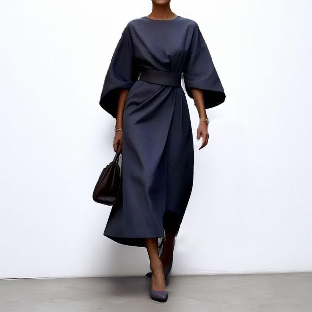 Cressida | Women's Elegant Midi Dress with Dramatic Sleeves
