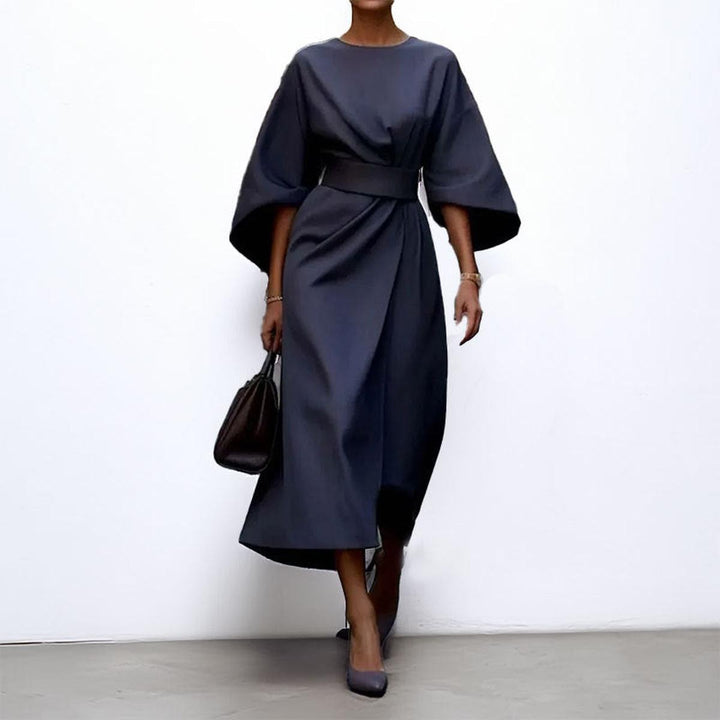 Cressida | Women's Elegant Midi Dress with Dramatic Sleeves