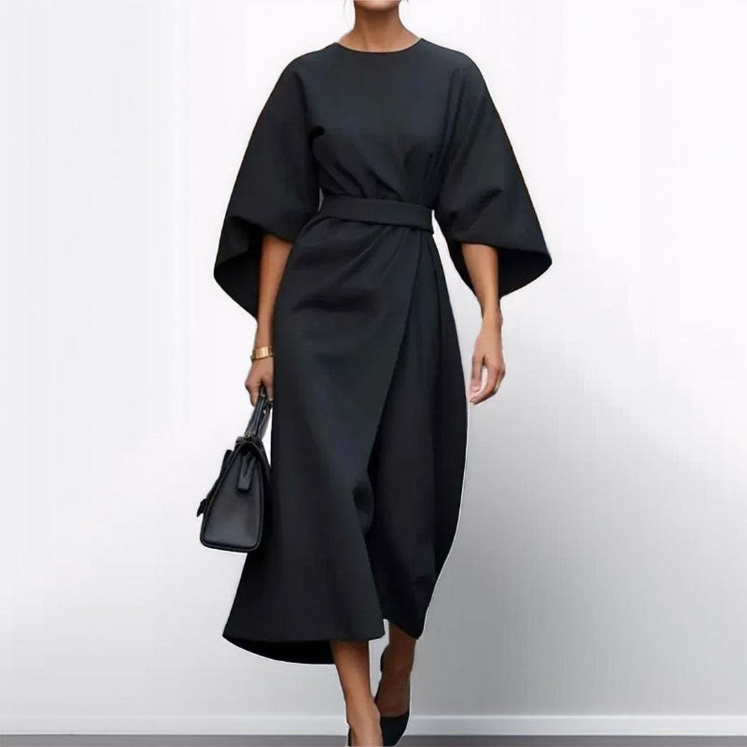 Cressida | Women's Elegant Midi Dress with Dramatic Sleeves