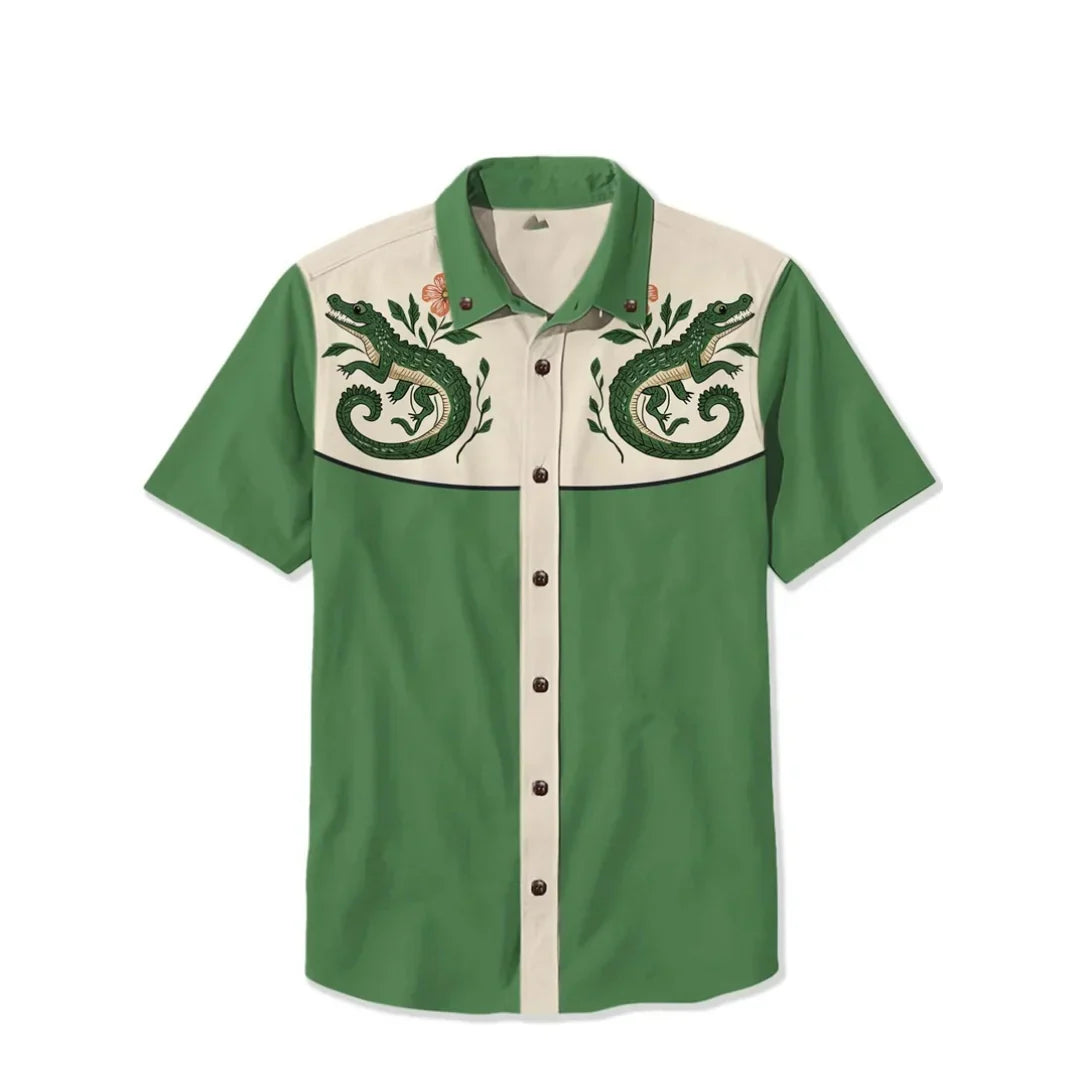 Aston | Men's Western Shirt with Bold Embroidery