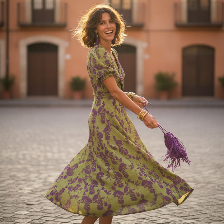 Felicity | Women's Wrap Dress with Bold Floral Design